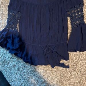 Blue off the should blouse